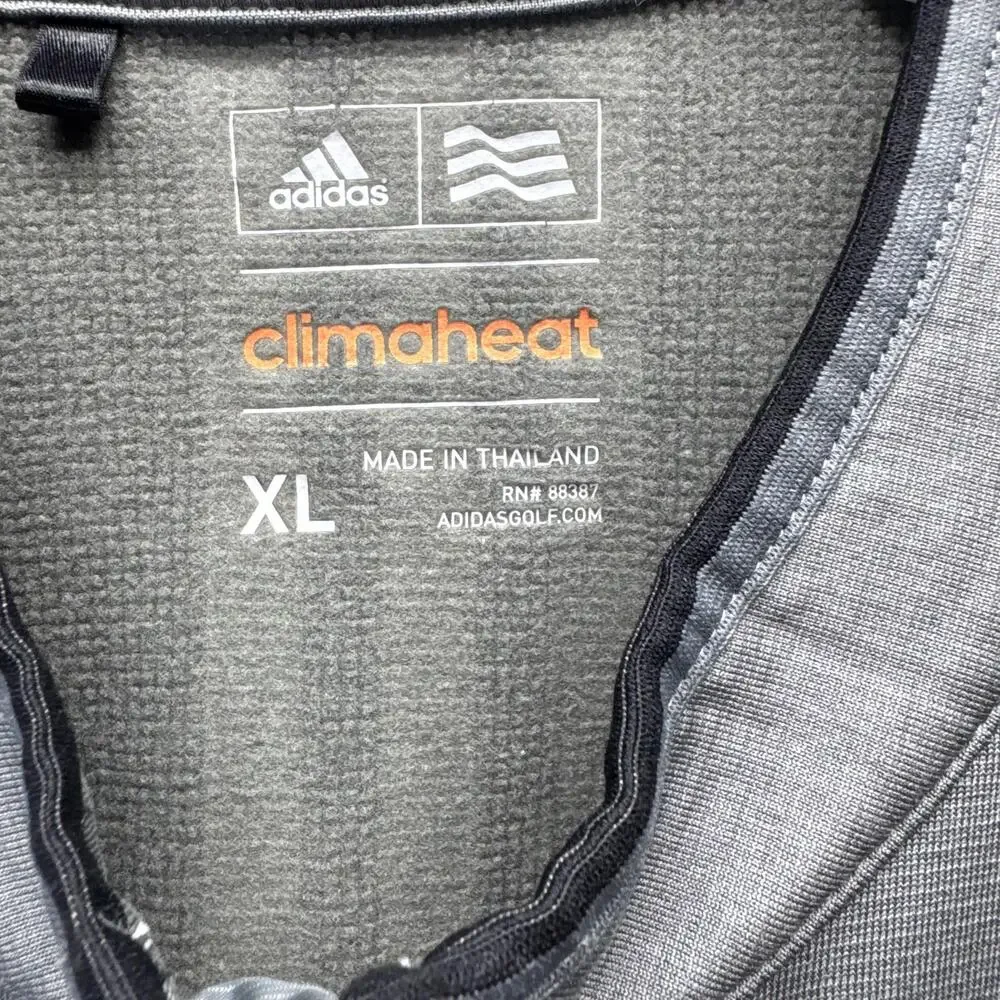 Adidas Jacket Mens XL Gray Climaheat Golf Full Zip Performance Layer Athletic
